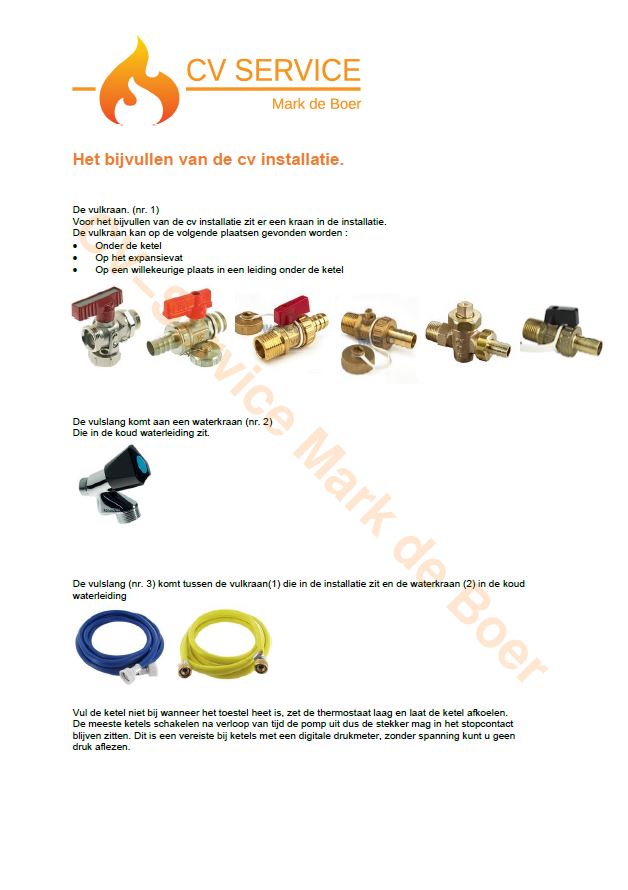 CV Ketel bijvullen CV Service